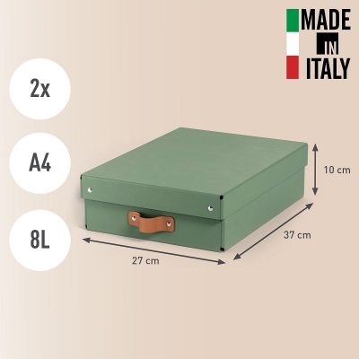 Set 2 bucati cutie de depozitare cu capac Leitz Puro, 8L, verde